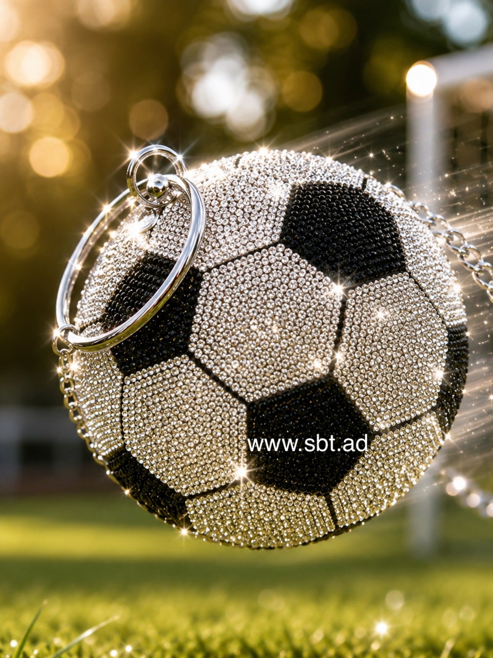 NEW BLING SWAROVSKI CRYSTAL RHINESTONE SOCCER CLUTCH HANDBAG PURSE + Gift - Picture 6 of 11